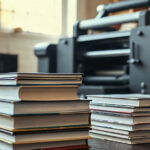 Livros e material impresso para leitura contínua em sala de aula